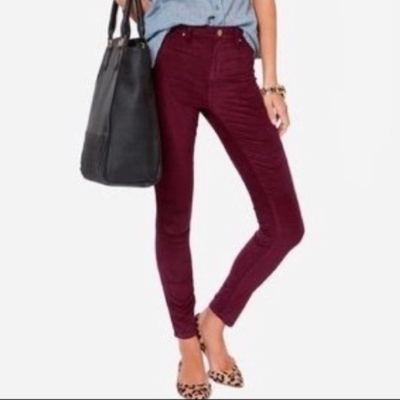 J. Crew Denim - J. Crew Toothpick Corduroy Ankle Pants Burgundy